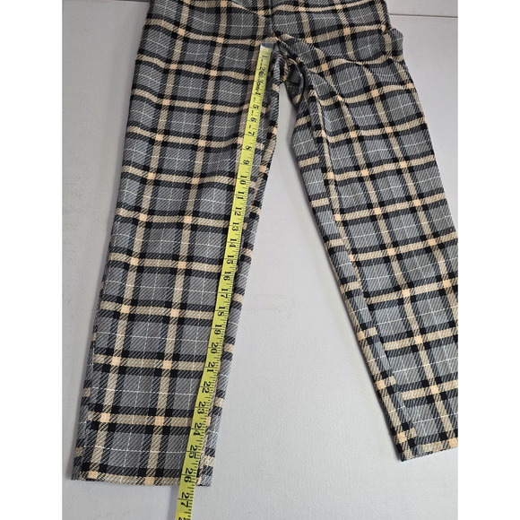 H&M Pants Women's 2 Tan Gray Plaid Ankle Tweed NWT - Picture 12 of 16